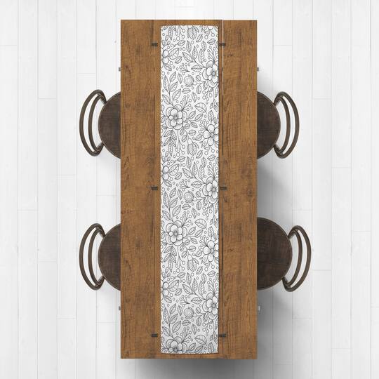 Flower Doodle Indoor/Outdoor Table Runner